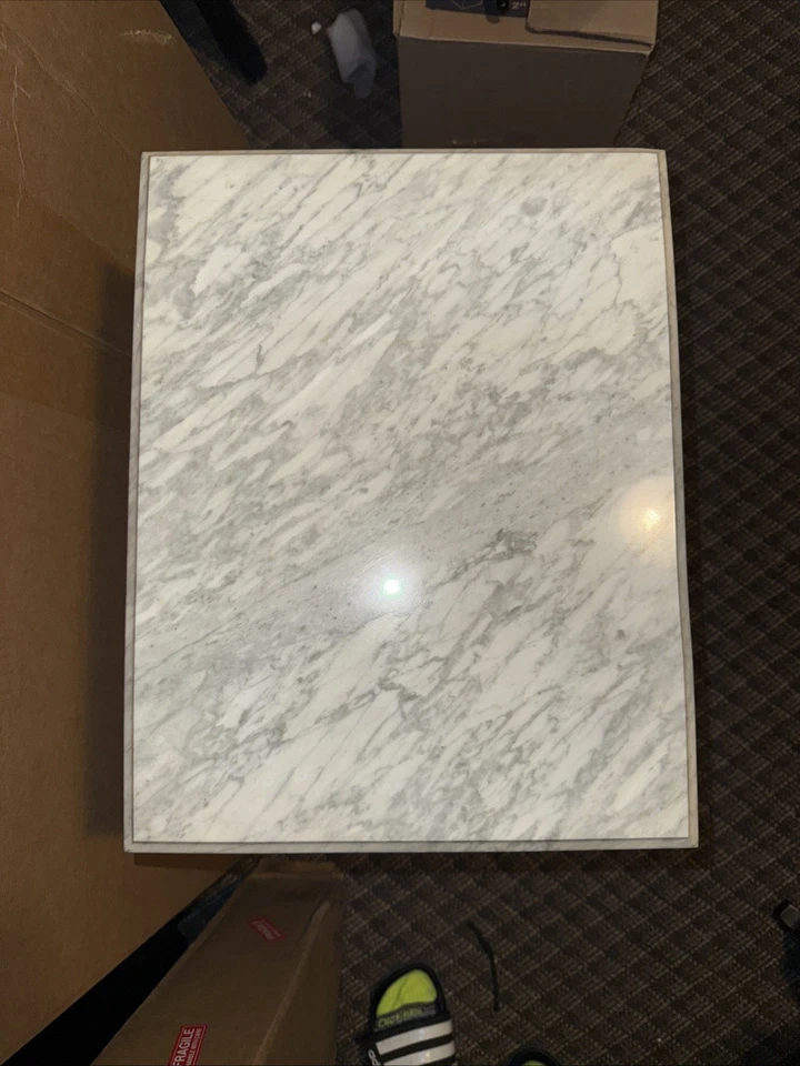 Vintage Mahogany Lyre Marble Top End Table Victorian Local Pickup - Image 3 of 4