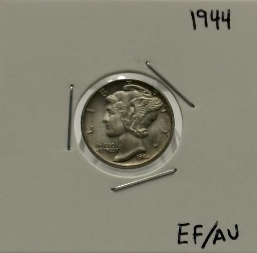 1944 Mercury Dime, Extremely Fine/AU, 90% Silver, Very Nice!🔥