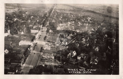 #ad Bird#x27;s Eye View Oxford MI Michigan 1926 RPPC Photo Postcard COPY $4.95
