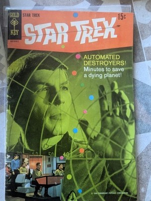 Star Trek #3: VF- : Off White Pages: Classic Spok Photo Cover: Gold Key 1968
