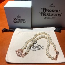 【Free ship】Vivienne Westwood Silver White Pink Necklace Choker【New without tags】