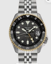 Seiko 5 Five SSK021 GMT Automatic Watch 100m Black Dial  Made in Japan Box Tags