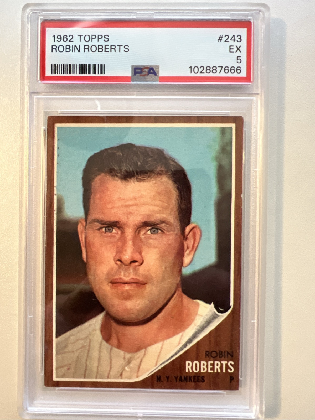 1962 Topps Robin Roberts #243 PSA 5 EX Yankees Phillies HOF