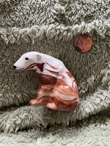 Unusual Porcelain Polar Bear Made In Wasilla, Alaska Figurine