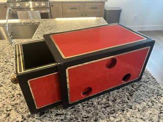 Vintage Wooden Magic Trick Wood Drawer Box