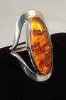 925 Sterling Silver Mexico Dominique Dinouart  Vintage Baltic Amber Ring Size 10