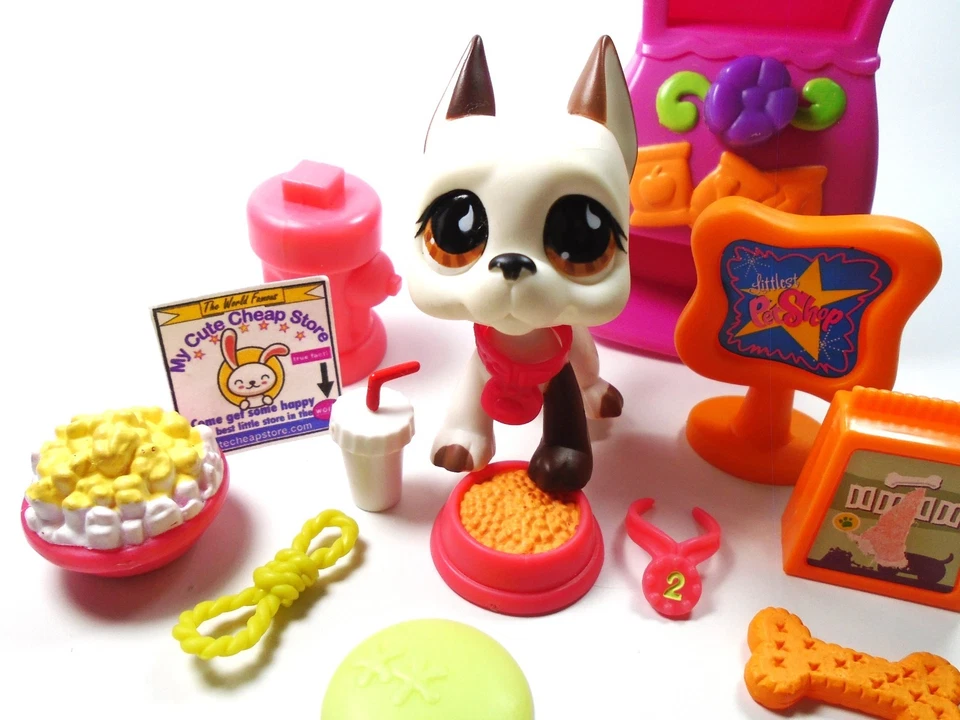 Auténtico Littlest Pet Shop Great Dane #750 con accesorios Foto 2 de 4