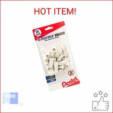 Pentel® Hi-Polymer® Eraser Caps, White, Pack Of 50