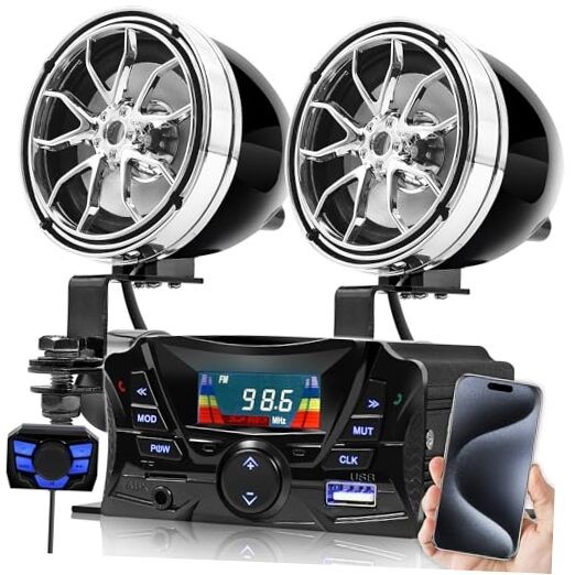  Motorcycle Speakers Bluetooth, Waterproof Speakers and Ampl
