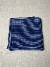 Gymboree Baby Blanket Stripes Navy Blue White Swaddle Cotton Muslin Lovey 40x40"