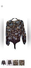 Trixxi Black and Blue Floral Blouse S