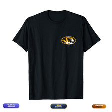 Elite Authentics Missouri Tigers Left Chest Icon Officially Licensed T-Shirt