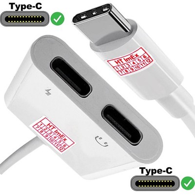 USB Type C Dual 2 in 1 Typ C Splitter Audio Adapter Headphone Charging and Music