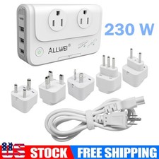 230W Step Down Voltage Converter 220v to 110v Travel Adapter with USB C Ports