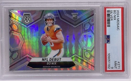 2024 PANINI MOSAIC SILVER #271 BO NIX ROOKIE RC PSA 9