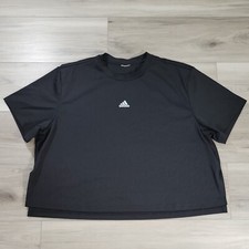 Adidas Women's Essential Cropped Logo T-Shirt Black XL