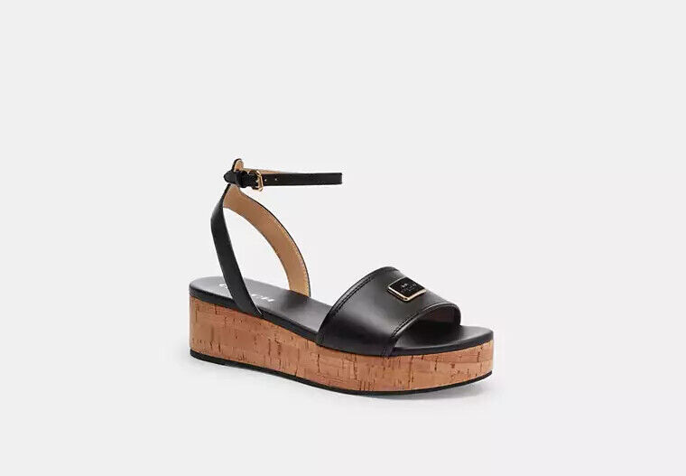 Coach Women Tullie Sandal In Signature Jacquard and Black Coach Women Tullie Sandal In Signature Jacquard and Black