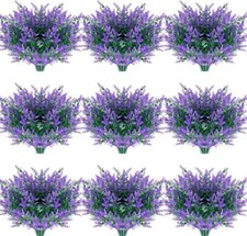 Artificial Flowers Fake Plants Decor 8 Bundles Hanging Outdoor Home Yard Garden