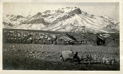 CHINA, GREAT WINTER MOUNTAIN LANDSCAPE WITH MULE TRAIN & ca 1920s