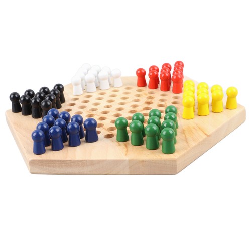Chinese Checkers Set With Multiple Chess Pieces Wooden Board Interactive NY9 - Picture 15 of 23