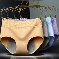 Women Period Panties Menstrual Briefs Underwear Girls  Stretch Leakproof Briefs