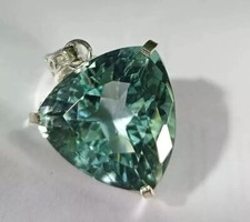 70 Ct Trillion Aquamarine Natural Topaz 925 Solid Silver Pendant Loose Gemstone