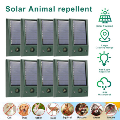 Solar Tiervertreiber Ultraschall Tierabwehr & Blitz Katzenschreck Hunde Füchse