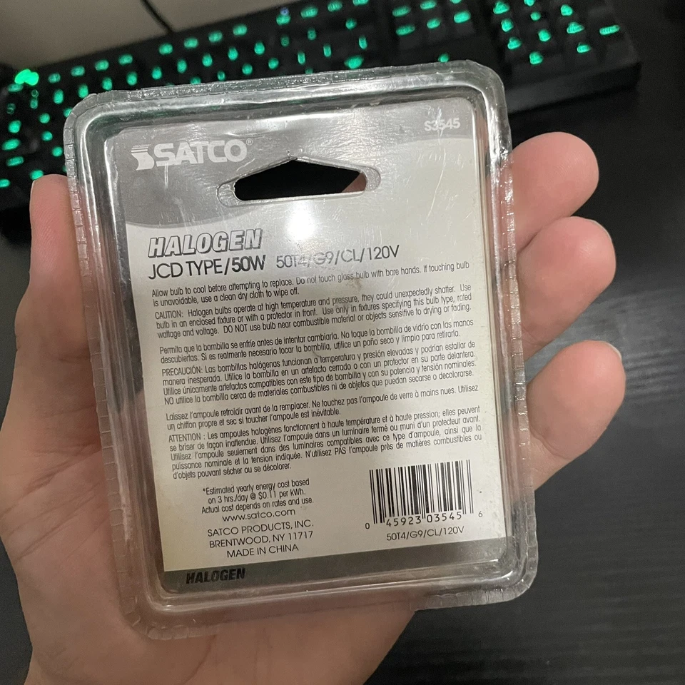 Lot 2 Satco S3546 JCD TYPE / 75W 75T4/G9/CL/120V 75-Watt T4 G9 Base Light Bulb,m - Image 3 of 3