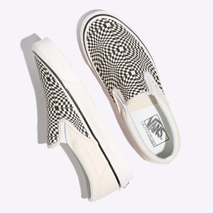 white slip on vans size 4