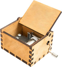 Carillon a Manovella in Legno, Carillon Incisione Vintage, Intagliato Music Box,