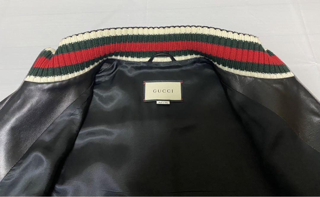 GUCCI jacket, genuine leather, size 46, black, front zip GUCCI jacket, genuine leather, size 46, black, front zip