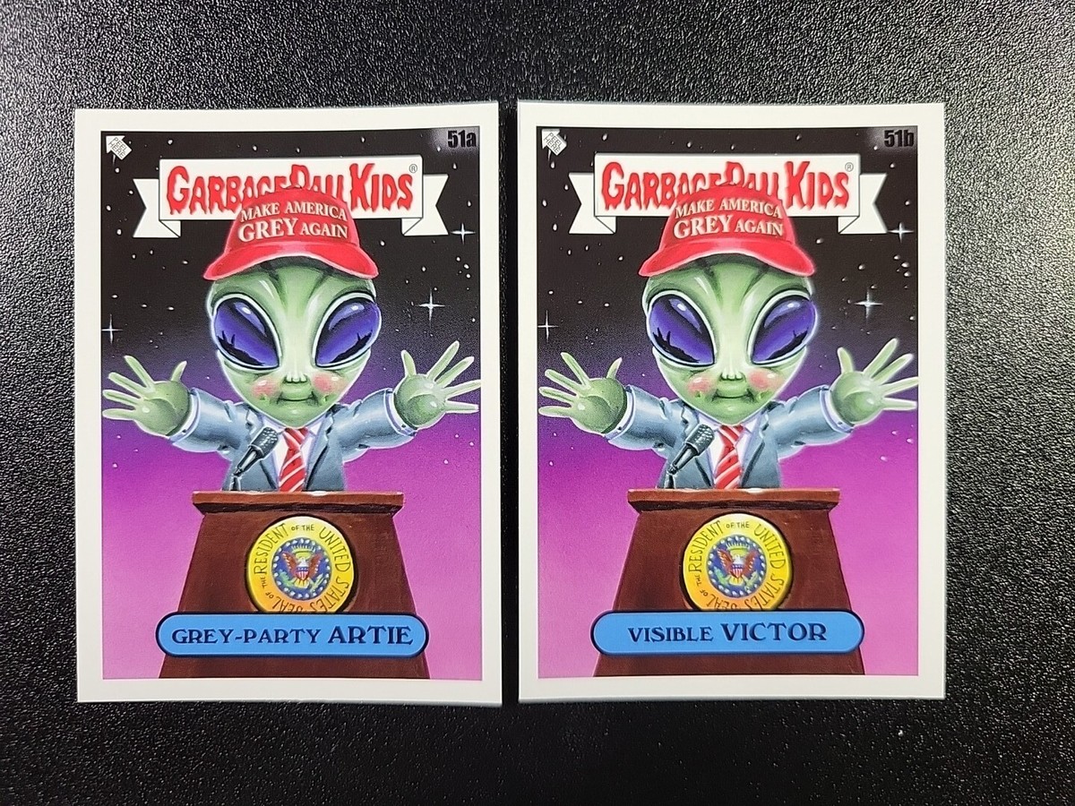 President Trump MAGA Hat Grey Alien UFO Garbage Pail Kids GPK