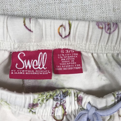 Swell by Cynthia Rowley French Floral Lounge Drawstring Pajama Pants Small 3/5 - Picture 4 of 9