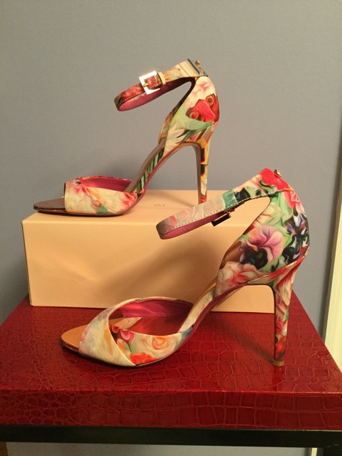 Ted Baker Caleno Hanging Gardens Textile Sandal Heels Size 9 M