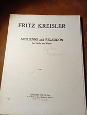 FRITZ KREISLER RONDINO on a theme by Beethoven for Violin and Piano family ow