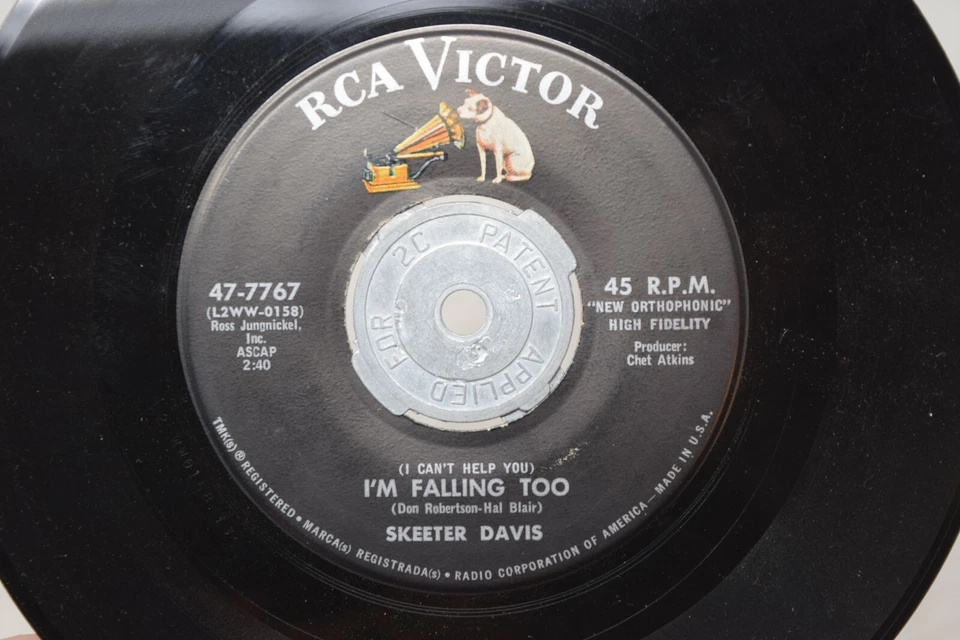 Skeeter Davis-No Never/I'm Falling Too, RCA Victor 7767, EX - Image 4 of 4