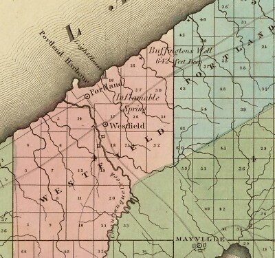 Carte 1829 de l'État de New York du comté de Chautauqua