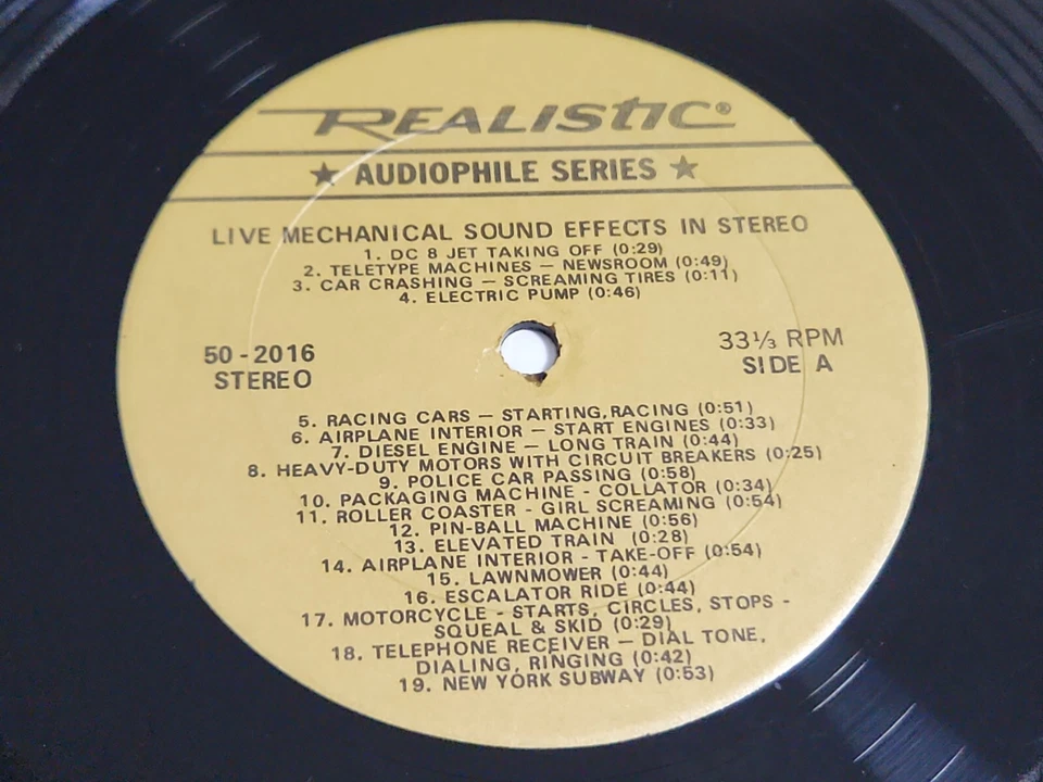 LIVE MECHANICAL SOUND EFFECTS IN STEREO 12" Vinyl LP Record 1971 U.S. PRESSING - Image 3 of 4