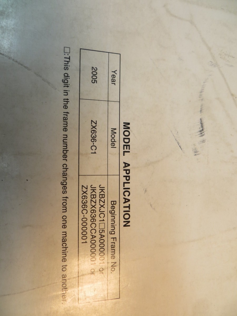 shoppe様 確認用 2005 Kawasaki Ninja ZX-6R model OEM factory shop manual | eBay
