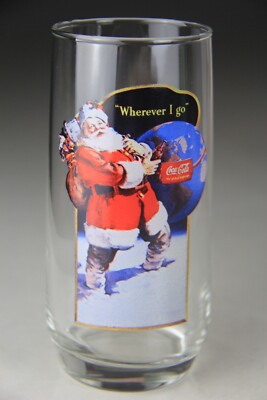 Complete Set Of 3 Vintage Santa Claus Coca Cola Glasses Series 2