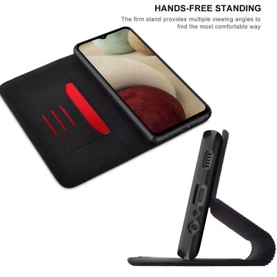 ZIZO WALLET S-Samsung Galaxy A21 Case Card Slot Kickstand Vegan Leather  Black