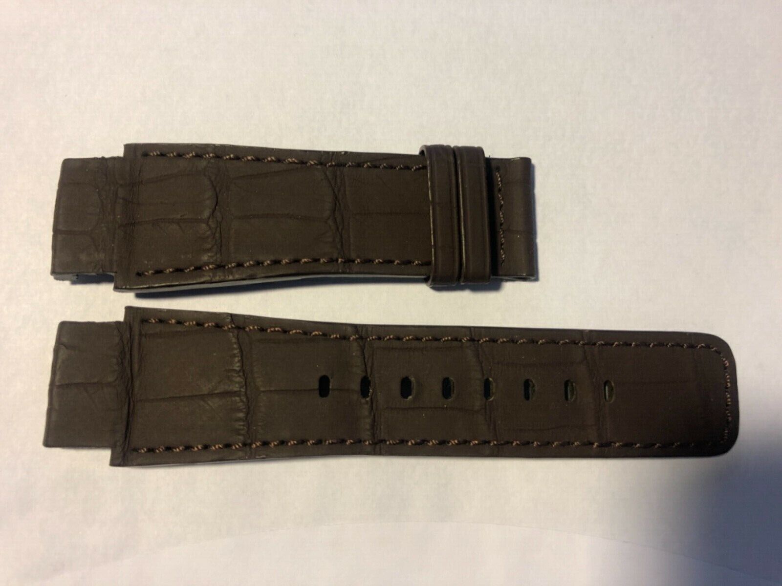 New Clerc Hydroscaph watch brown alligator / rubber strap band bracelet