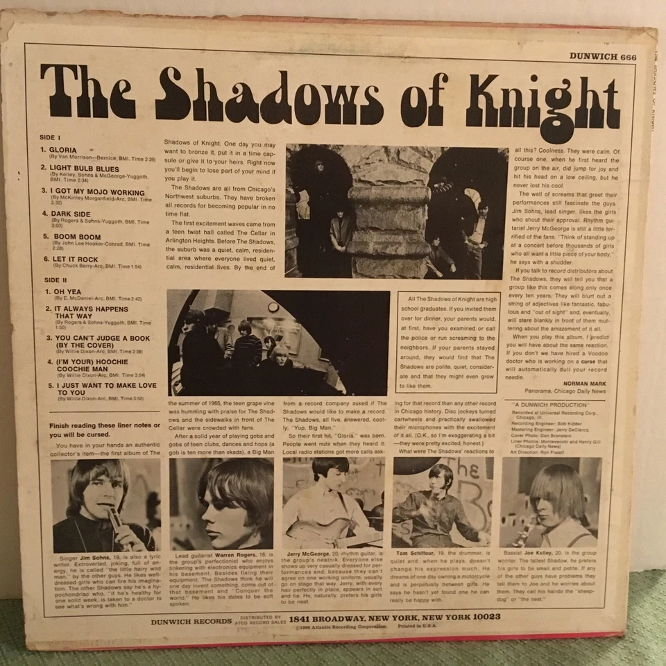 THE SHADOWS   OF KNIGHT           LP      GLORIA  - Image 2 of 4