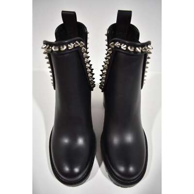 クリスチャンルブタン　Capahutta Christian Louboutin Capahutta 70 Black Leather Spike Ankle Block