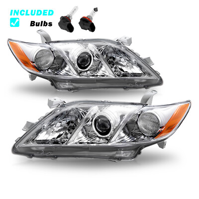 Chrome Fog Light Covers Trim Pair For 2007-2009 Toyota Camry Front Bumper