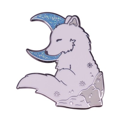 Pin's Brosche Email Wolf Mondweiß Schneeberg