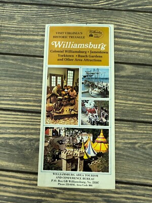 Vintage Williamsburg Travel Brochure Colonial Williamsburg Jamestown Yorktown Ma