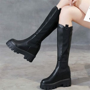 black platform tall boots