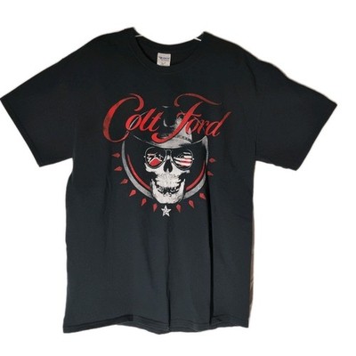 Colt Ford Mens Large Tshirt Black Skull Gildan Loud Proud & Country Grace of God
