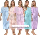 Ladies Floral Nightdress Soft Cotton Mix Printed Short Sleeve Nightie Nightwear